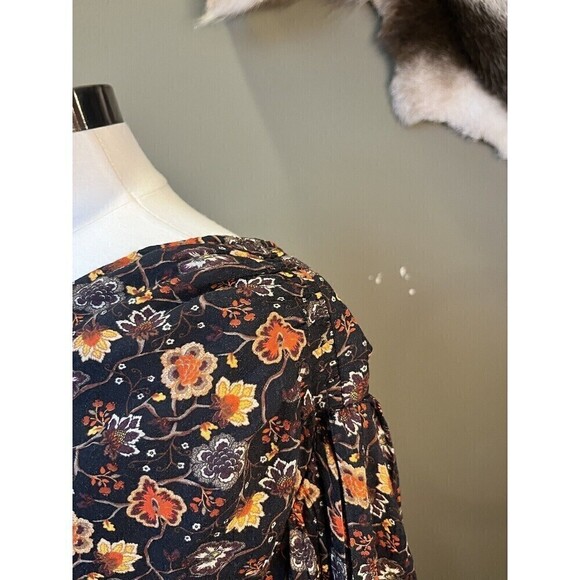 Lane Bryant Womens Floral PRinted Maxi Dress Boho V-Neck Long Sleeve Plus 26 - Picture 4 of 11